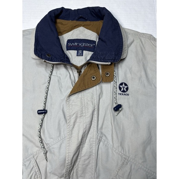 Vintage Swingster Texaco Logo Heavy Cotton Work Jacket Utility Coat Zip Men's S